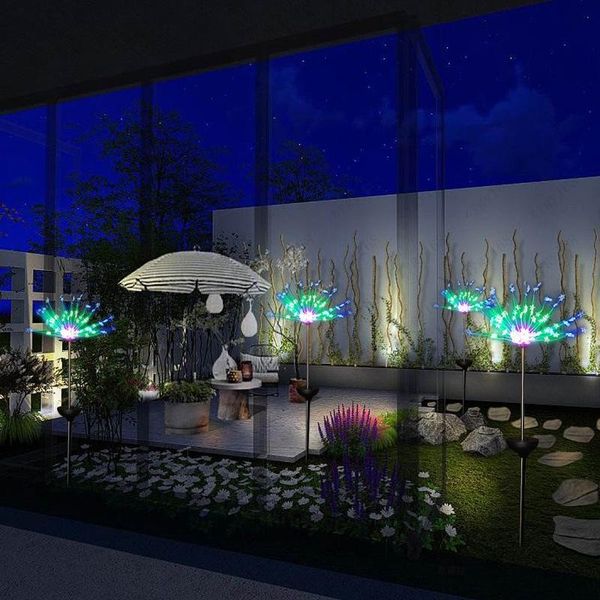 

solar fireworks lights 120led string lamp waterproof outdoor garden lighting lawn lamps christmas decorations lights ing