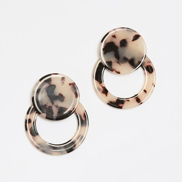 

2020 new fashion round acrylic acetic acid stud earring for women leopard print statement earring ethnic jewelry, Golden;silver