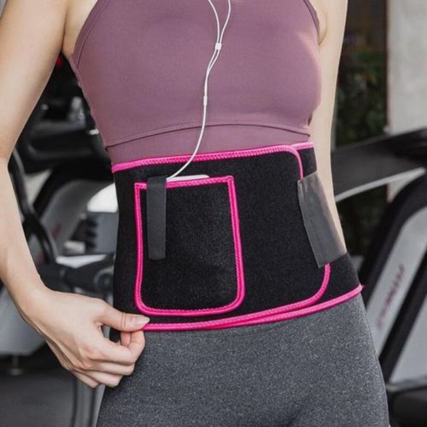 

production sweat belt postpartum girdle belt slimming running jogging yoga cycling sports fitness waist protection embossed, Black;gray