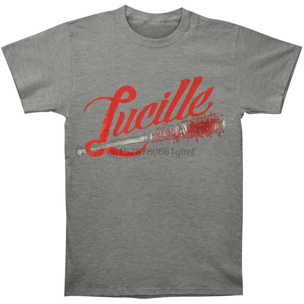 

walking dead mens lucille baseball bat t-shirt grey brand fashion tee shirt
