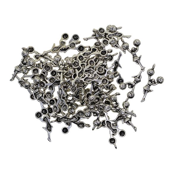 

50 pieces tibetan silver cheerleaders shape charms pendants findings jewelry making accessories, Black