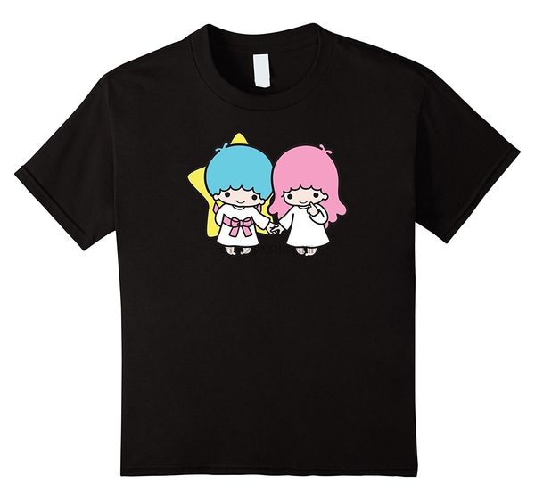 

trendy cartoon pattern holding hands little twins stars tee shirt