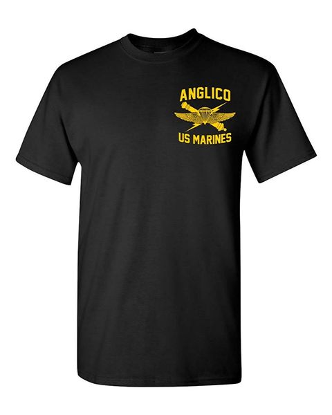 

new fashion men's short sleeve usmc anglico air naval gunfire liaison company marine corps shirt