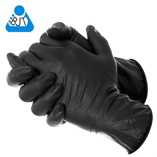 

pcs real 50 one-time black supply disposable use nitrile tattoo gloves waterproof