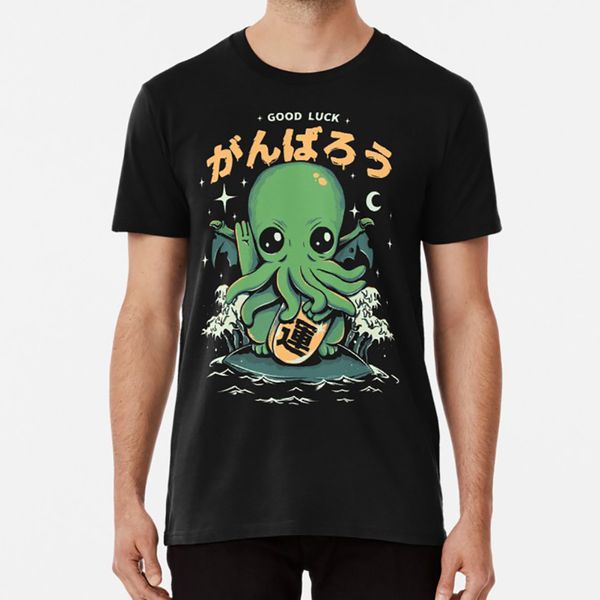 

good luck cthulhu t shirt monster cthulhu lucky neko cat sea japanese good