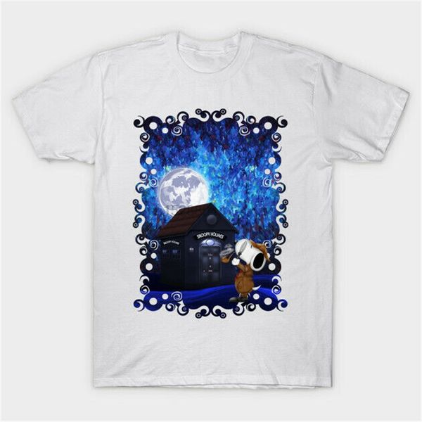 

sherdog holmes snoppy peanuts sherlock holmes parody starry night white t-shirt m xl 2xl 46xl tee shirt