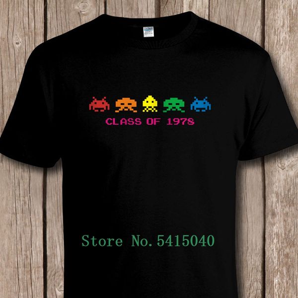

funny retro space invaders 'class of 1978' t shirt - c64 console video games cool pride t shirt men new tshirt