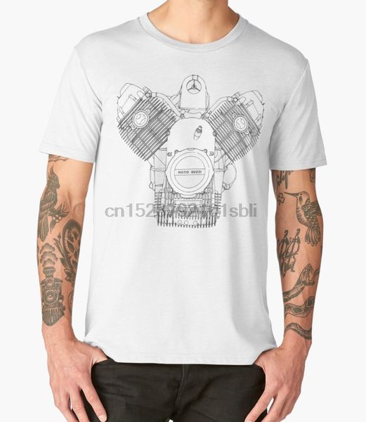 

printed men t shirt cotton tshirts o neck short sleeve 90 v twin longitudinal crankshaft moto guzzi engine women t shirt