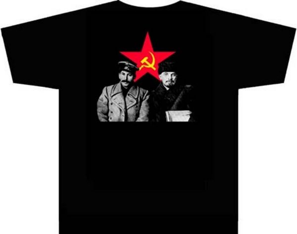 

lenin and stalin red star vintage tee t shirt slim fit plus size t-shirt