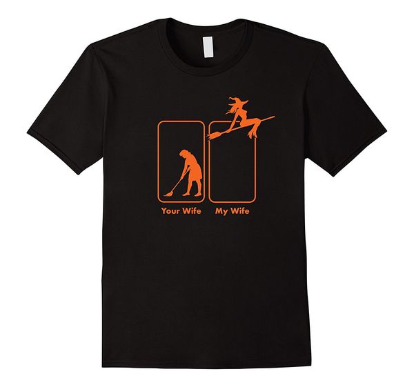

men's my wife your wife witch funny halloween t-shirt print tee shirts men's short sleeve o-neck cotton tees streetwear