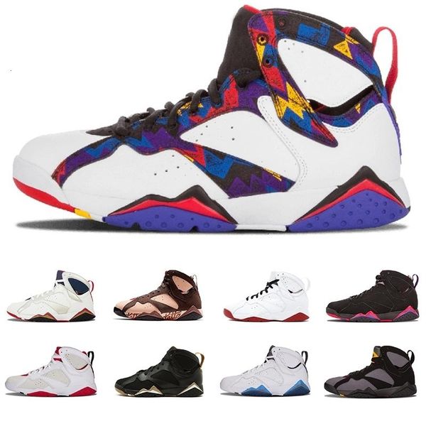 

7s jd 2019 7 баскетбол обувь мужчины женщины vii фиолетовый unc bordeaux olympic panton pure деньги ничего raptor zapatos тренер спорт тапки, Black
