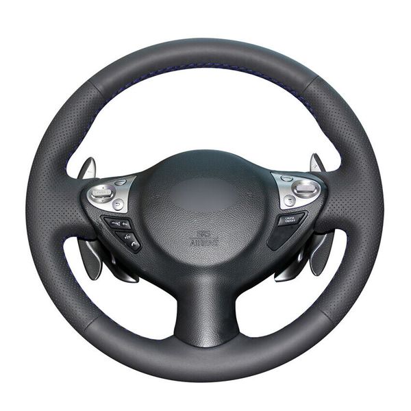 

black leather car steering wheel covers for infiniti fx fx35 fx37 fx50 qx70 2014