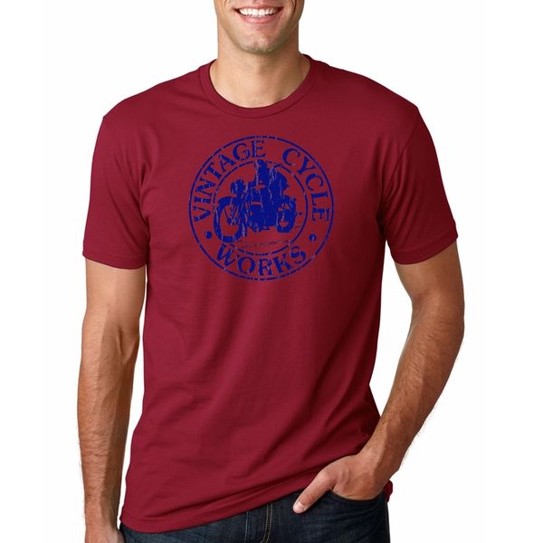 

2020 new men's summer men's casual -sleeved t-shirt vintage cycle works t-shirt