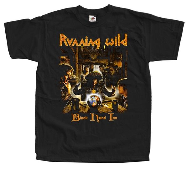 

running wild black hand inn (1994) t shirt black размеры 100% хлопок футболка лето новизна шарж тенниска
