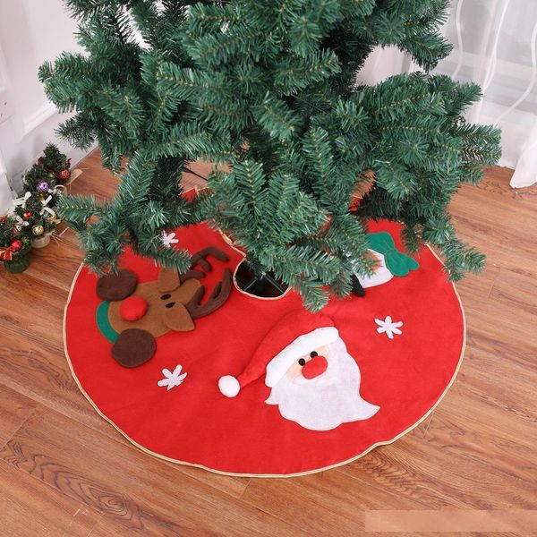 

christmas tree skirt santa claus snowman deer cloth base floor mat cover ornaments xmas tree holiday party decoration 100cm
