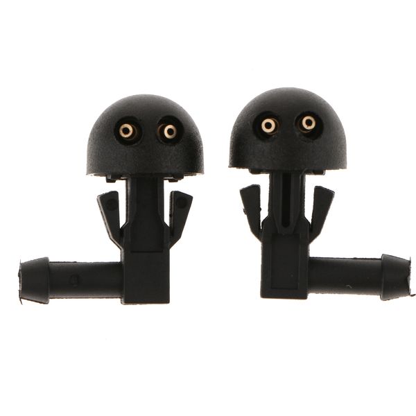 

2x plastic car front dual holes windshield washer wiper water spray nozzle