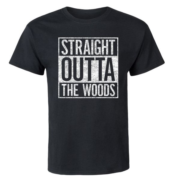 

new famous brand men tees brand slim clothing straight outta the woods - short sleeve teeretro t shirts