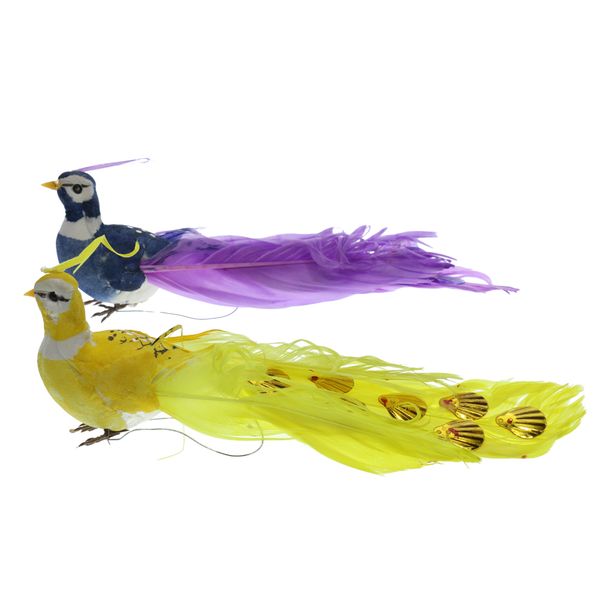 

2pcs красочные птицы фигурка красивые дома или сада арт декор искусственный