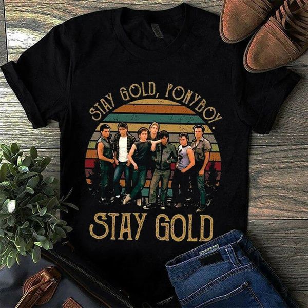 

the outsiders stay gold ponyboy stay gold men's black t shirt cotton s 6xl