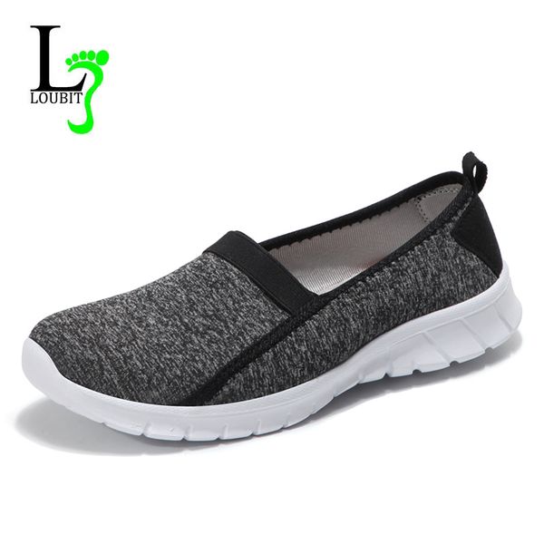 

women's shoes flats 2020 sneakers soft casual shoes slip on fashion loafers mother summer autumn sneakers big size 42, Black