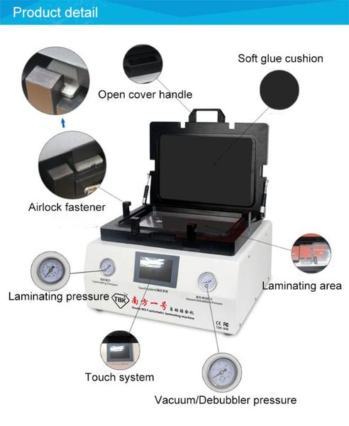 

ly 808 economy all in one automatic oca vacuum laminating and debubble machine 12 inch hard to hard type 220v 110v