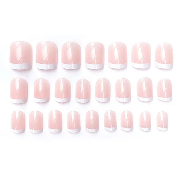 

24pcs fashion lady girl fake nails short diy nail sticker stickers with artificial durable nail art for wedding travel me, Red;gold