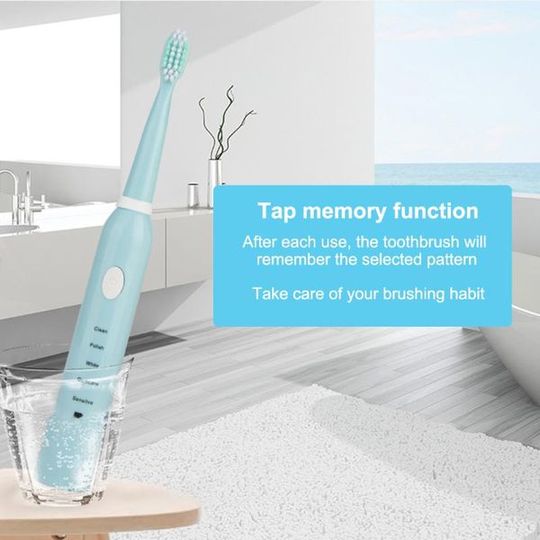 

sonic electric toothbrush usb rechargeable tooth brush waterproof ultrasonic automatic 5 mode with toothbrush heads