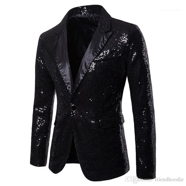 

panelled skinny mens club coats v neck sequins single button mens party blazer fashion, White;black