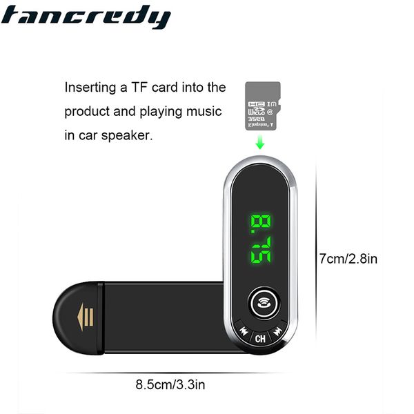 

tancredy 2020 new car phone holder bluetooth aux audio handscar kit aux bluetooth hands music receiver support tf