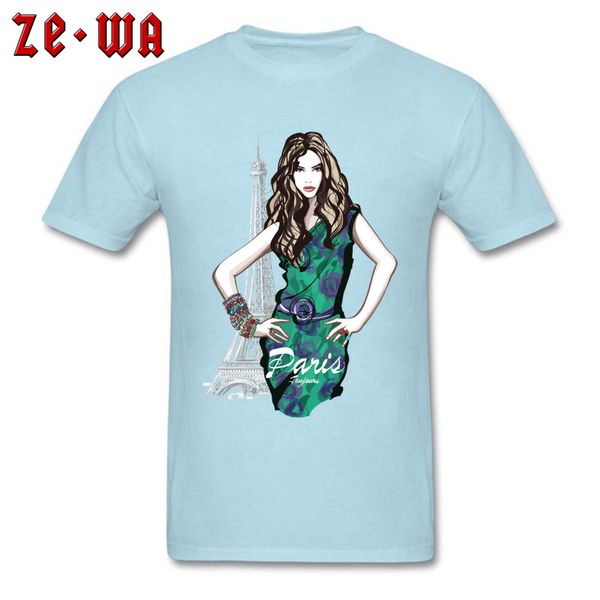 

paris men t shirt fashion beauty t-shirt 100% cotton tshirt 2018 popular clothes blue cosie summer/autumn tee shirts round neck