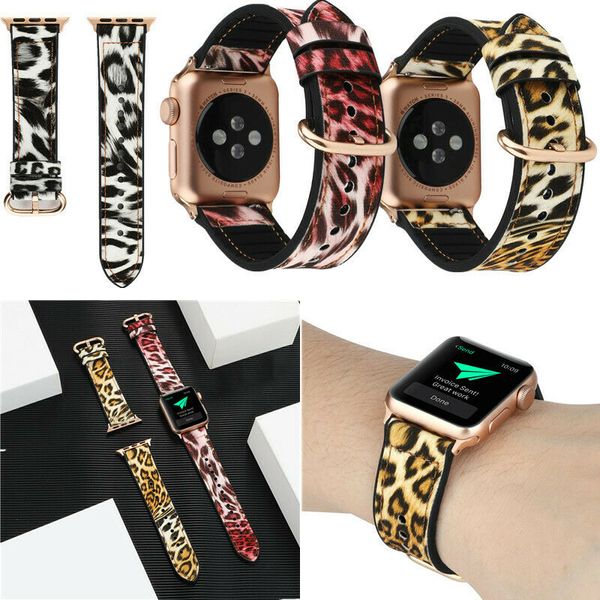 Für Apple Watch Series 5 4 3 2 1 Uhrenarmband mit Leopardenmuster, Ersatz, 38 mm, 40 mm, 42 mm, 44 mm