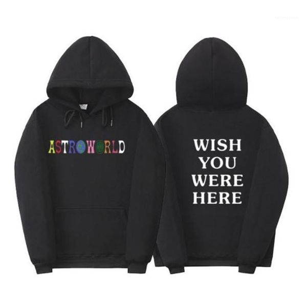 

were here printed mens hooded sweatshirts casual mens pullover hoodies mens designer hoodies world wish you, Black