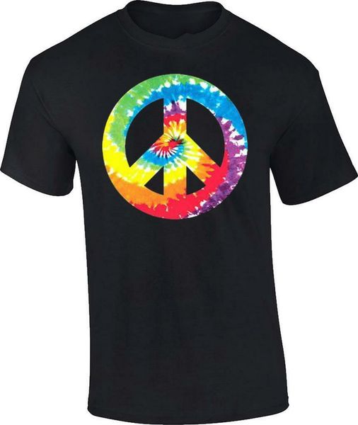 

tie dye peace sign 60's 70's t-shirt fashion cool tee shirt