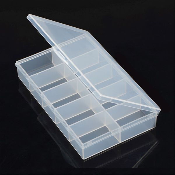 

1pcs detachable clear 10 slots plastic components tool jewelry storage box case
