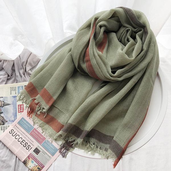 

spring, autumn and winter new thin wool scarf women's breathable color striped solid color warm scarf air conditioning shawl a94, Blue;gray