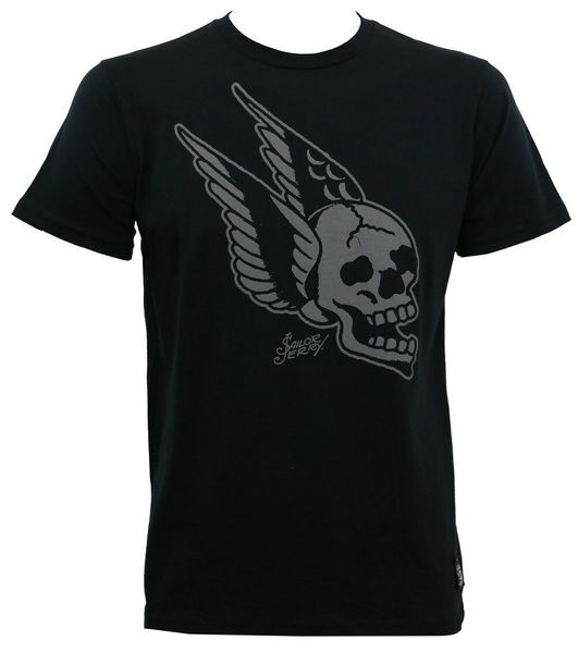 

sailor jerry tattoo flying skull slim fit t-shirt black s-2xl new