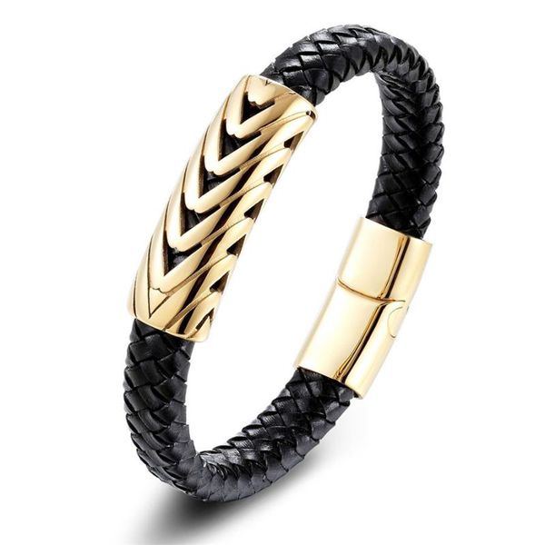 

charm bracelets personality genuine leather bracelet serpentine arrow design gold color bangle for men fashion jewelry holiday gifts, Golden;silver