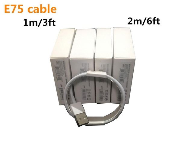 

100pcs 6 generations original oem quality 1m 3ft 2m 6ft e75 5ic usb data sync charger cable for foxconn with retail box