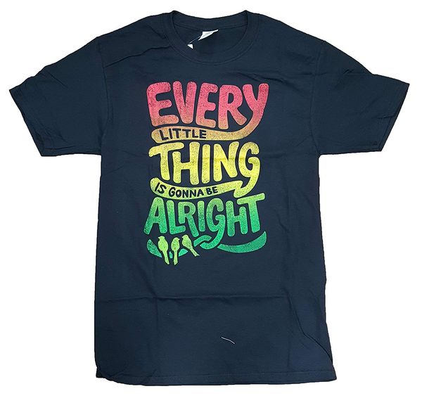 

fashion every little thing is gonna be alright black graphic t-shirt casual short sleeve t shirt novelty mens fashion men