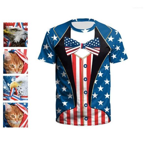 

days tshirts fashion 3d print short sleeve crew neck loose tees pullover couples summer us independent, White;black