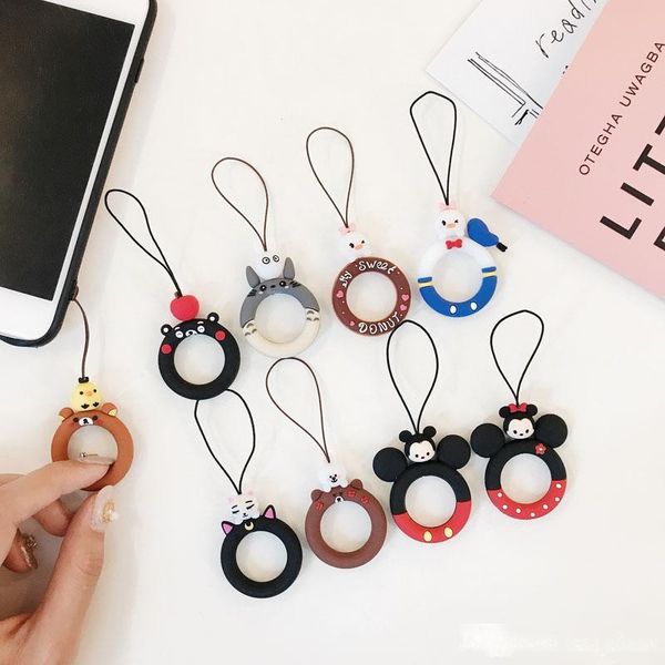 

cute cartoon designer smart phone hand lanyards for iphone x xs samsung camera keys chain anti-lost finger ring straps