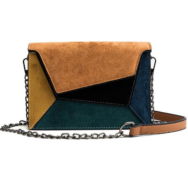 

the new frosted contrast color small square bag chain female shoulder bag