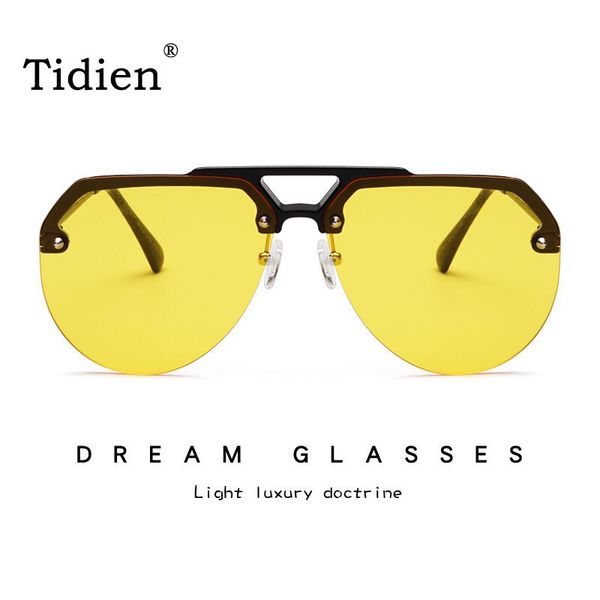 

sunglasses tidien polarized women 2021 rimless luxury sun glasses brand designer half frame female fashion uv400 33711, White;black