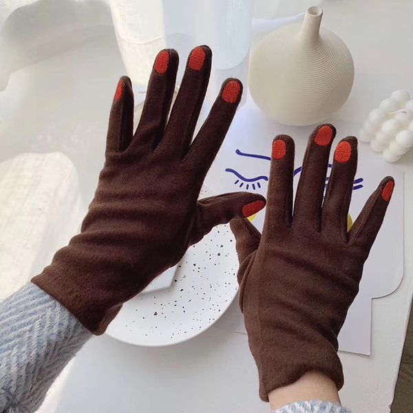 

11.11 newness christmas nail polish gloves winter embroidery cashmere gloves brushed thicken warm women pashm wholesale, Blue;gray