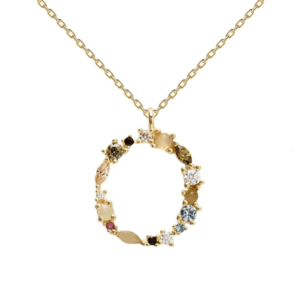 

2020 fashion necklace for women, letter o pendant crystal rhinestone chain necklace chains jewelry gift, Silver