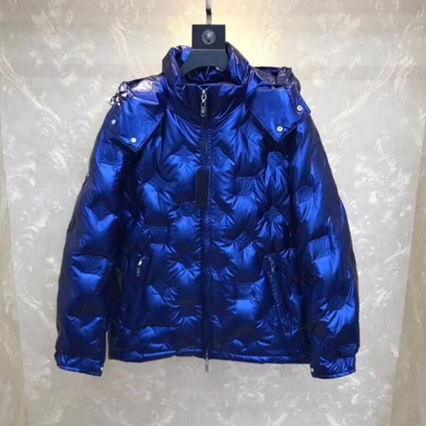

2020 super good quality mens designer jackets down thick warm hooded fashion printing casual winter jacket down jacket europe size, Black