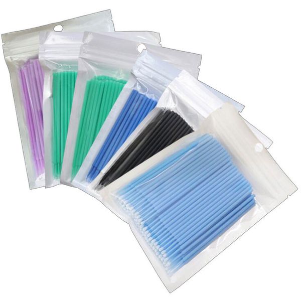 

makeup brushes 100pcs/pack disposable microbrush individual eyelashes removing swab micro mascara brush for lashes extension tools