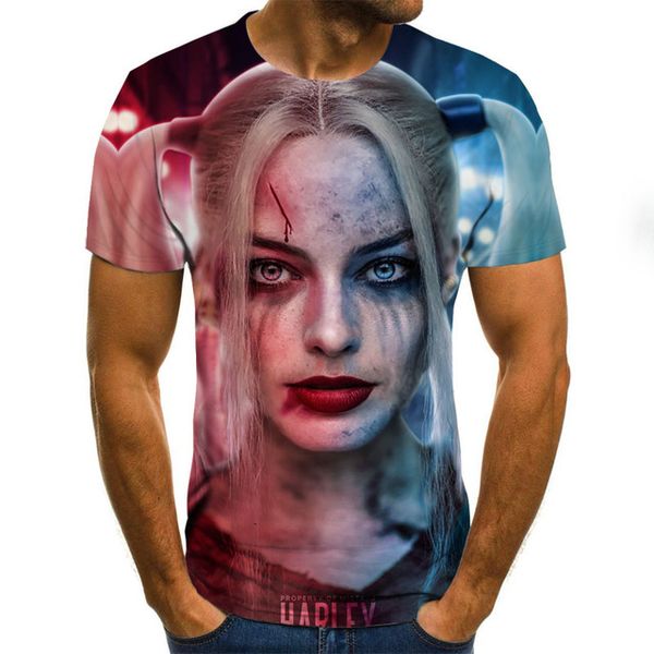 

new graphic clown joker theme 3d summer boy clothing 3d print shirts funny horror funny men clothing