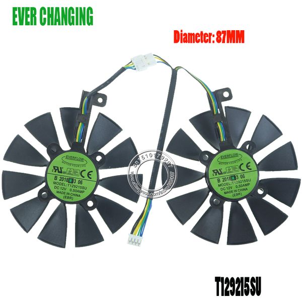 

2pcs/lot computer vga cooler video card cooling fan for asus strix gtx960 gtx950 gtx750ti t129215su graphics cards fans