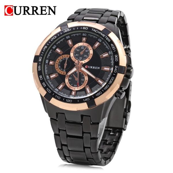 

analog men's waterproof cool watch curren men's watch sports quartz relogio mdmha, Slivery;brown